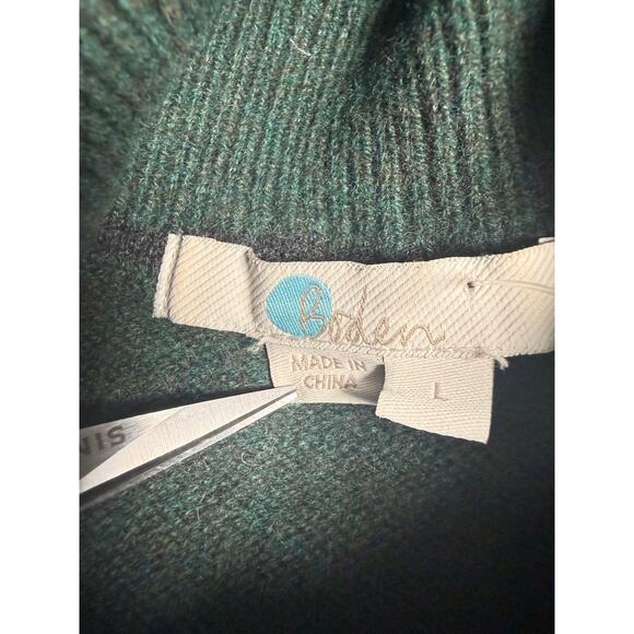 Boden Green 100% Wool Women’s Ribbed Turtleneck Sweater Size LARGE - Picture 8 of 9